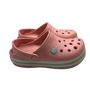 Crocs Kids Crocband Clog Slip On Sandal Pink White Size 2 Lightweight 204537